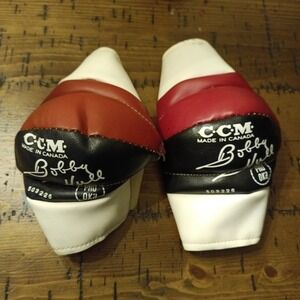 Vintage CCM Bobby Hull Hockey Elbow Pads Large Blue Red Canada   Pair